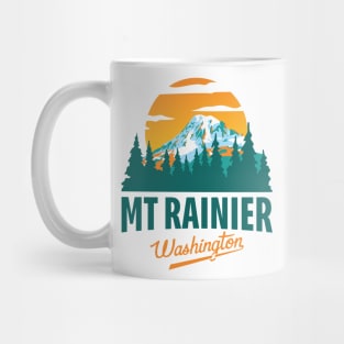 Washington Mt Rainier National Park Retro Design Mug